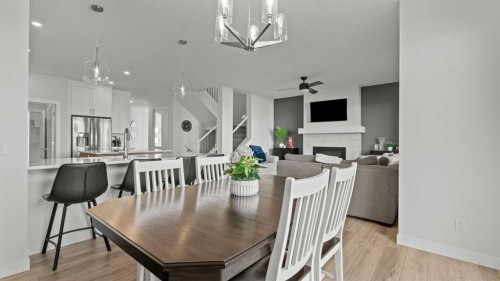 152 Threepoint Cove, Okotoks, AB - Indoor Photo Showing Dining Room
