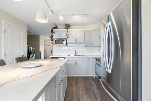 7865 24 Street Se, Calgary, AB - Indoor Photo Showing Kitchen With Stainless Steel Kitchen With Double Sink With Upgraded Kitchen