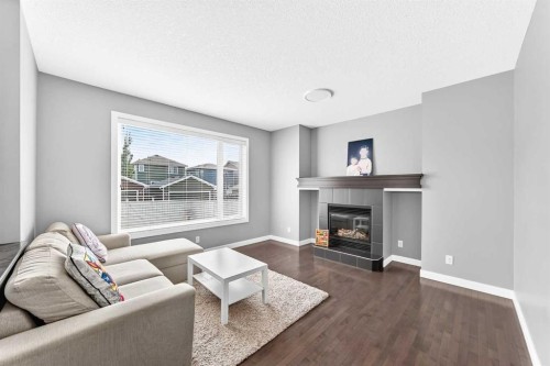 29 Redstone Manor, Calgary, AB - Indoor Photo Showing Living Room With Fireplace