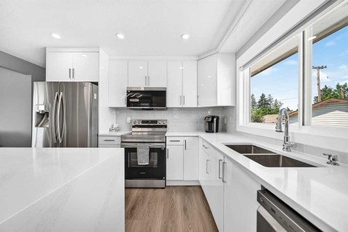 4932 Rundlehorn Drive Ne, Calgary, AB - Indoor Photo Showing Kitchen With Double Sink With Upgraded Kitchen