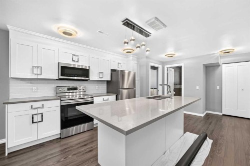 4932 Rundlehorn Drive Ne, Calgary, AB - Indoor Photo Showing Kitchen With Double Sink With Upgraded Kitchen