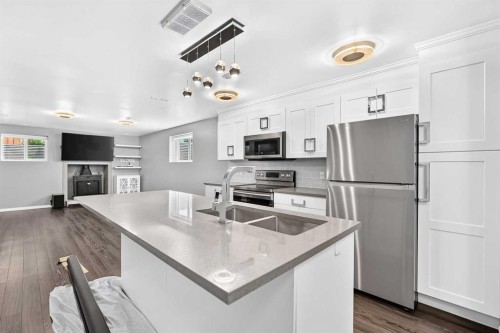 4932 Rundlehorn Drive Ne, Calgary, AB - Indoor Photo Showing Kitchen With Double Sink