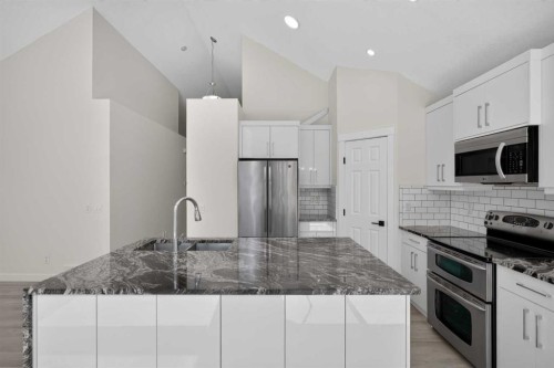 340 Copperfield Boulevard Se, Calgary, AB - Indoor Photo Showing Kitchen With Upgraded Kitchen