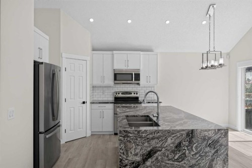 340 Copperfield Boulevard Se, Calgary, AB - Indoor Photo Showing Kitchen With Double Sink With Upgraded Kitchen