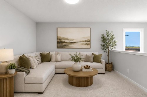 37 Rosemary Gardens Se, Calgary, AB - Indoor Photo Showing Living Room