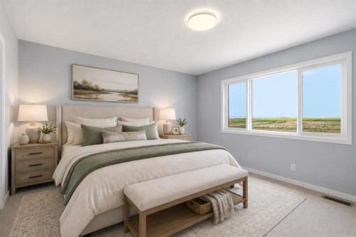 37 Rosemary Gardens Se, Calgary, AB - Indoor Photo Showing Bedroom