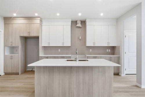 37 Rosemary Gardens Se, Calgary, AB - Indoor Photo Showing Kitchen With Double Sink