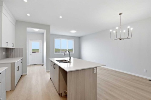 37 Rosemary Gardens Se, Calgary, AB - Indoor Photo Showing Kitchen With Double Sink
