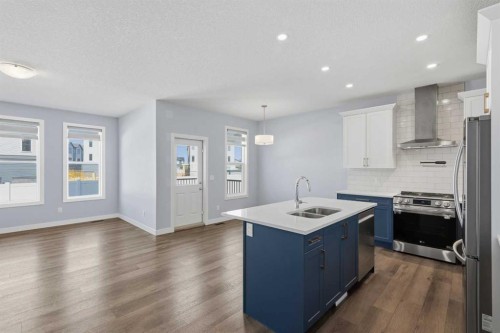 71 Belvedere Green Se, Calgary, AB - Indoor Photo Showing Kitchen With Double Sink With Upgraded Kitchen