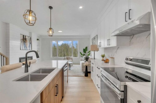 203-8850 48 Street Ne, Calgary, AB - Indoor Photo Showing Kitchen With Double Sink With Upgraded Kitchen
