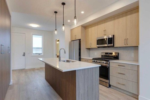 2122 7 Street Nw, Calgary, AB - Indoor Photo Showing Kitchen With Stainless Steel Kitchen With Double Sink With Upgraded Kitchen