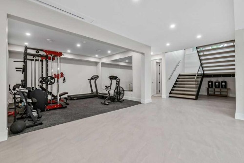 63 Pumpmeadow Crescent Sw, Calgary, AB - Indoor Photo Showing Gym Room