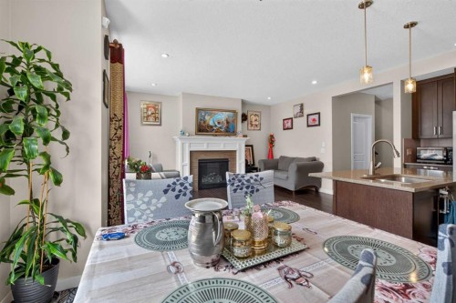 45 Saddlestone Drive Ne, Calgary, AB - Indoor With Fireplace