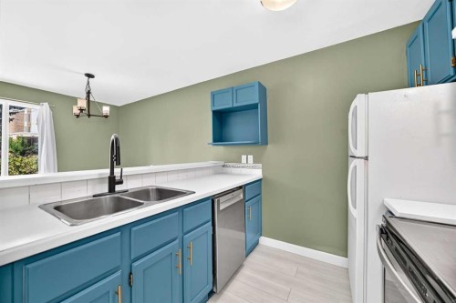 1-208 Grier Terrace Ne, Calgary, AB - Indoor Photo Showing Kitchen With Double Sink