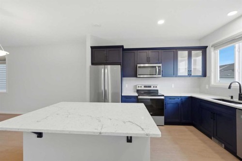 156 Seton Villas Se, Calgary, AB - Indoor Photo Showing Kitchen With Upgraded Kitchen