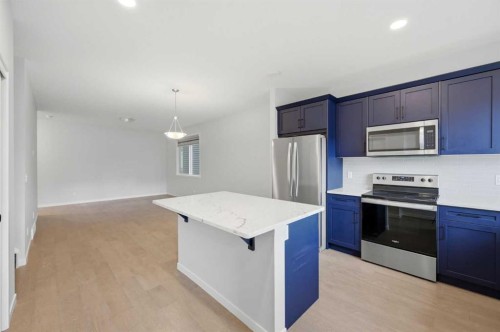 156 Seton Villas Se, Calgary, AB - Indoor Photo Showing Kitchen With Upgraded Kitchen