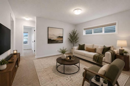 156 Seton Villas Se, Calgary, AB - Indoor Photo Showing Living Room