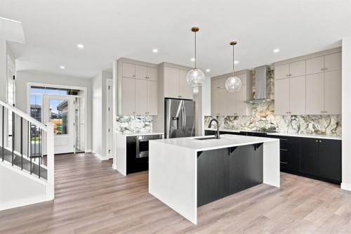 40 Fieldstone Close, Balzac, AB - Indoor Photo Showing Kitchen With Upgraded Kitchen