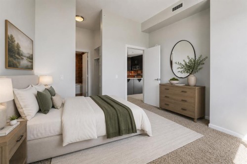 1505-1410 1 Street Se, Calgary, AB - Indoor Photo Showing Bedroom