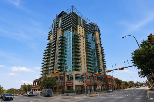 1505-1410 1 Street Se, Calgary, AB - Outdoor With Balcony With Facade