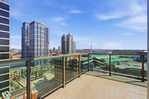 1505-1410 1 Street Se, Calgary, AB - Outdoor With Balcony With View