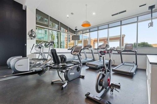 1505-1410 1 Street Se, Calgary, AB - Indoor Photo Showing Gym Room