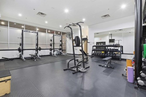 1505-1410 1 Street Se, Calgary, AB - Indoor Photo Showing Gym Room