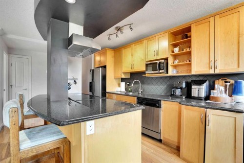 302-1225 15 Avenue Sw, Calgary, AB - Indoor Photo Showing Kitchen With Stainless Steel Kitchen