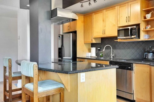 302-1225 15 Avenue Sw, Calgary, AB - Indoor Photo Showing Kitchen With Stainless Steel Kitchen