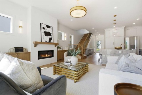 2131 29 Avenue Sw, Calgary, AB - Indoor Photo Showing Living Room With Fireplace