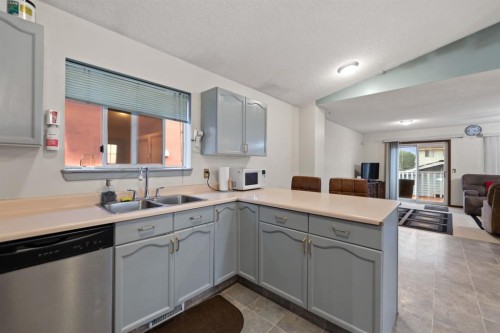 3722 Catalina Boulevard, Calgary, AB - Indoor Photo Showing Kitchen With Double Sink