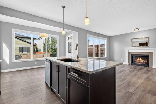 51 Evansborough Road Nw, Calgary, AB - Indoor With Fireplace