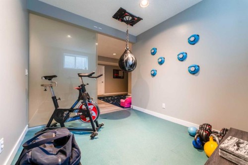99 Springbluff Boulevard Sw, Calgary, AB - Indoor Photo Showing Gym Room