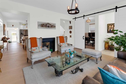29 Sage Meadows Park Nw, Calgary, AB - Indoor Photo Showing Living Room With Fireplace