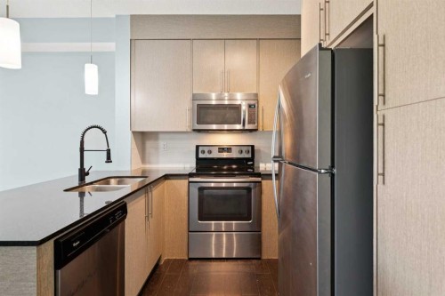 4313-5305 32 Avenue, Calgary, AB - Indoor Photo Showing Kitchen With Double Sink