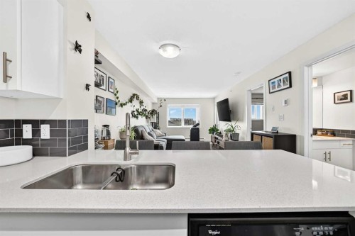 1406-181 Skyview Ranch Manor Ne, Calgary, AB - Indoor Photo Showing Kitchen With Double Sink
