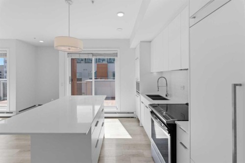 408-3130 Thirsk Street Nw, Calgary, AB - Indoor Photo Showing Kitchen With Double Sink With Upgraded Kitchen