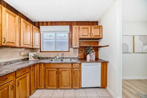 7807 20A Street Se, Calgary, AB - Indoor Photo Showing Kitchen With Double Sink