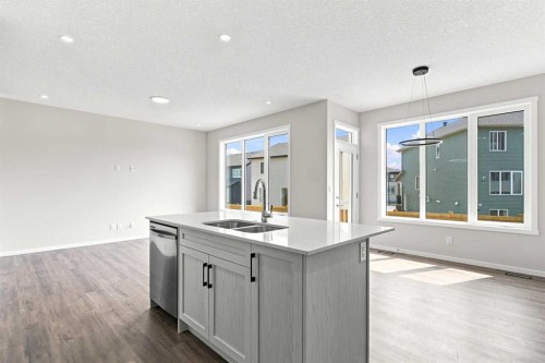 4041 Southwinds Way Sw, Airdrie, AB - Indoor Photo Showing Kitchen With Double Sink