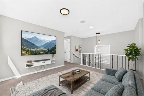 856 Midtown Drive Sw, Airdrie, AB - Indoor Photo Showing Living Room