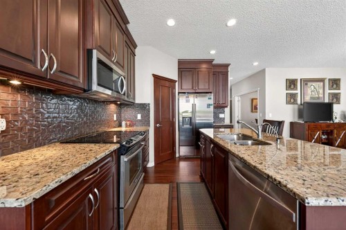 27 Panatella Row Nw, Calgary, AB - Indoor Photo Showing Kitchen With Stainless Steel Kitchen With Double Sink With Upgraded Kitchen