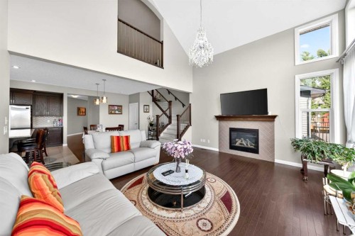 86 Nolanshire Crescent Nw, Calgary, AB - Indoor Photo Showing Living Room With Fireplace