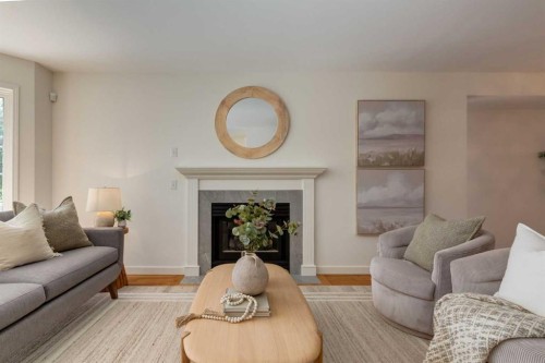 2218 3 Avenue Nw, Calgary, AB - Indoor Photo Showing Living Room With Fireplace
