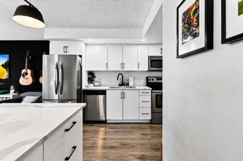 103-1920 11 Avenue Sw, Calgary, AB - Indoor Photo Showing Kitchen With Stainless Steel Kitchen