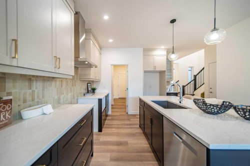 168 Creekstone Circle Sw, Calgary, AB - Indoor Photo Showing Kitchen With Upgraded Kitchen