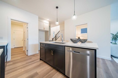 168 Creekstone Circle Sw, Calgary, AB - Indoor Photo Showing Kitchen With Upgraded Kitchen