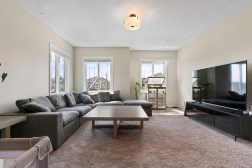 434 River Heights Drive, Cochrane, AB - Indoor Photo Showing Living Room