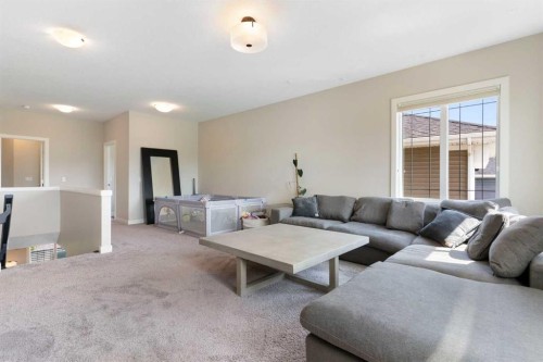 434 River Heights Drive, Cochrane, AB - Indoor Photo Showing Living Room