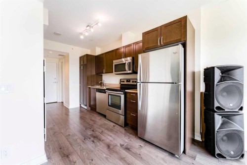 511-30 Brentwood Common Nw, Calgary, AB - Indoor Photo Showing Kitchen With Stainless Steel Kitchen