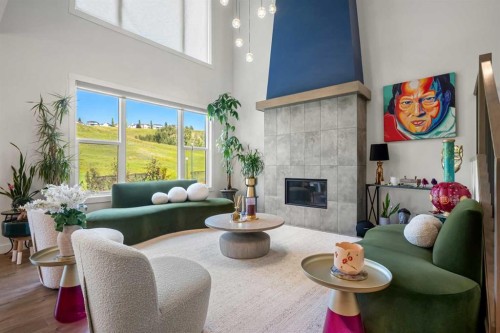 52 Cranbrook Cape Se, Calgary, AB - Indoor With Fireplace
